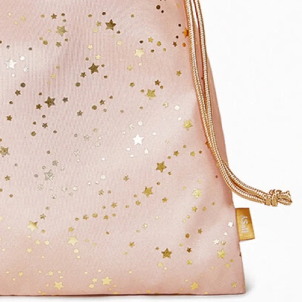 Ipsy ‘Time To Shine’ Sparkly Metallic Blush Pink Cosmetics Glam Bag Pouch